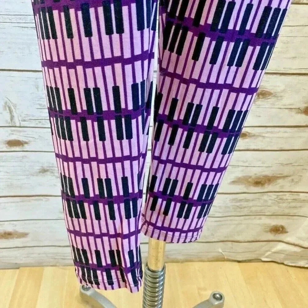 LULAROE Women Stretchy Slim Fit Elastic High Waist Purple Legging Pants One Size - Picture 6 of 8
